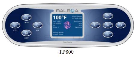 I. Balboa kontrollsystem, användningsinstruktioner 1, BP100 G0 Balboa kontrollsystem 2, Vanliga inställningar Huvudskärmen Navigation För att navigera genom hela menystrukturen används de fem
