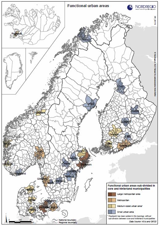 mellan storstäder i Norden och en