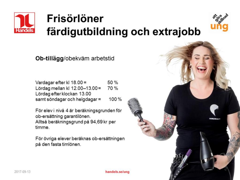 Information om ob-tillägg står på sida 20 i frisöravtalet.