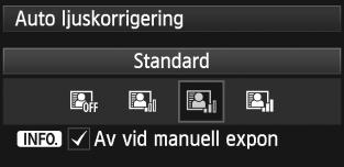 3 Automatisk korrigering av ljusstyrka och kontrastn Om bilden blir för mörk eller om kontrasten är för låg korrigeras bildens ljusstyrka och kontrast automatiskt.