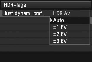 Vid HDR-fotografering tas tre bilder med olika exponering (standardexponering, underexponering och överexponering) för varje bild som sedan automatiskt slås samman.