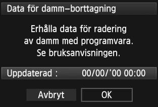 Data för dammborttagning används av Digital Photo Professional (medföljande programvara, s. 390) för automatisk borttagning av dammfläckar. Förberedelse Förbered ett helt vitt motiv, t.ex.