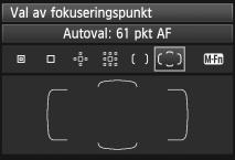 och du kan ställa in funktionen genom att vrida på ratten <6> eller <5>. Du kan också välja AF-punkt med <9>.
