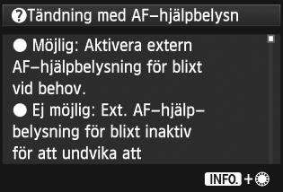 Funktionsguiden visas när du håller ned knappen <B>.