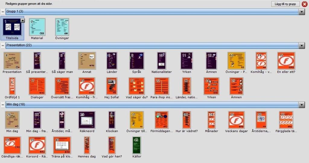 Jag använde mig av ljud, bilder, animationer och de många funktioner som mjukvaran SMART Notebook erbjöd för att göra materialet mer interaktivt och attraktivt.