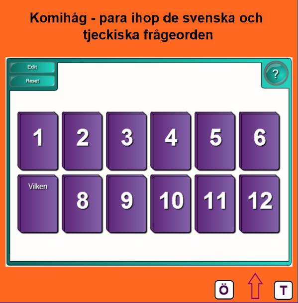 Studenterna får direkt feedback från själva aktiviteten om de inte hittar ett par vänds korten tillbaka och de ser återigen bara kortens baksidor med numren.