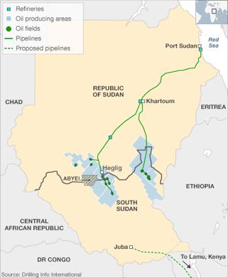 oro för att konflikten ska utvecklas till ett fullskaligt krig mellan Sudan och Sydsudan.