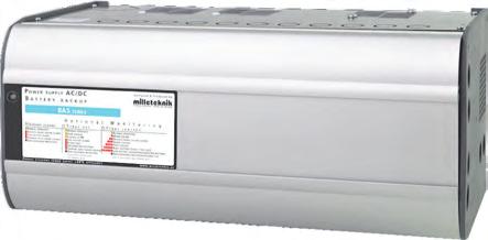 BAS-Seriens nätaggregat är självklart primärswitchade med mycket hög verkningsgrad; >80%. BAS XM och BAS XL kan uppgraderas med batteriboxar för ytterligare reservdrifttidsbehov upp till 4x45Ah.