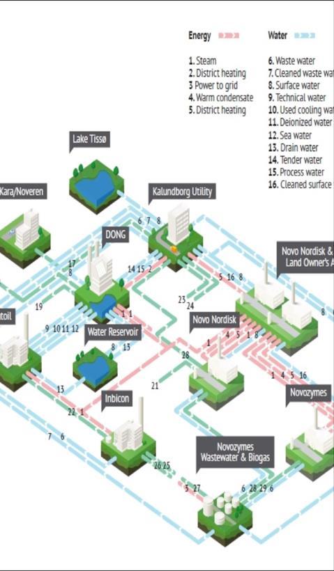 ex mellan mat, biobränsle, bioplast) Resiliens / artutrotning Symbiotisk CE: Integrering av industrier/processer över sektorgränser Cirkularitet