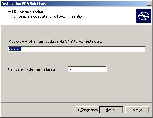 Se kommande avsnitt för installation av WTS-tjänst. Där kallas denna port för M-Officeport För de tillfällen då användare blir automatiskt utloggade för snabbt, kan önskad tid anges i filen web.