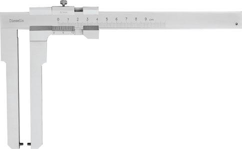 Digital skjutmått f. mätning av bromsskivor DIN 862, mattförkromad, frysning av mätvärdet.