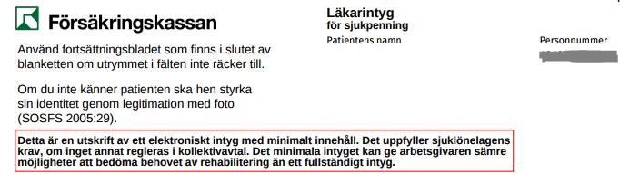 Figur 10. PDF/Utskrift: Signerat, fullständigt intyg. Figur 12. PDF/Utskrift: Signerat, minimalt intyg. Figur 11.