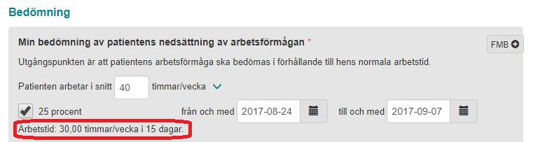 5. Kortkommando för slutdatum i sjukskrivningsperioden Om du först anger ett startdatum och sedan skriver antal dagar på formen "dxxx" (max 3 siffror) i ett till-och-med-fält i en