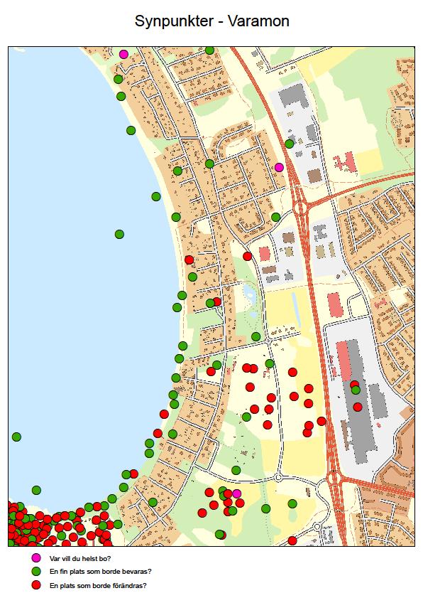 En fin plats som borde bevaras: (antal markeringar runt markerade området 22 st) Bevara stranden och träden mot exploatering. Fin insjö som lockar turister. En lunga för staden! Bevaras!