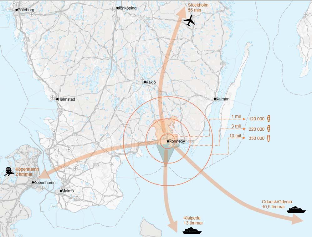 Regional infrastruktur Ronneby kommun har goda förbindelser till knutpunkter både regionalt, nationellt och internationellt.