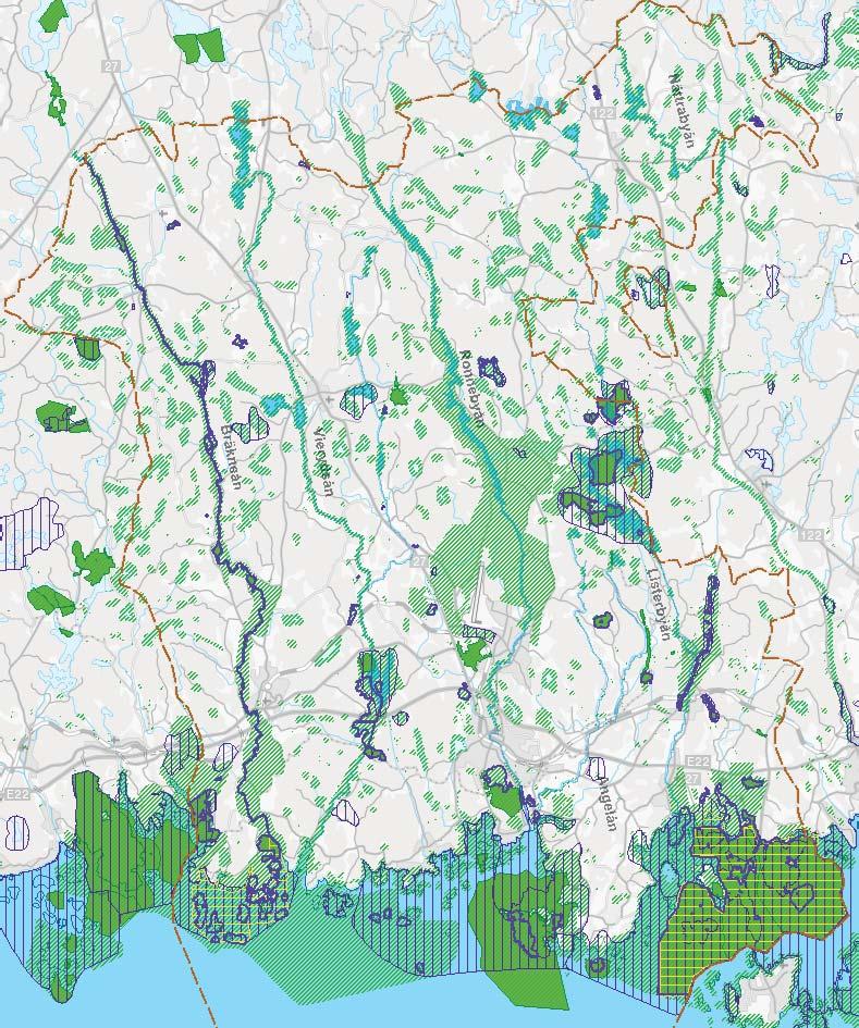 Rik grönstruktur med höga naturvärden Naturen i ett samhälle är en levande infrastruktur, minst lika viktig för samhället som ett fungerande vägnät, elnät eller kollektivtrafi knät.