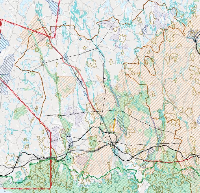 De allmänna intressena som skall tas hänsyn till är natur- och kulturvärden, areella näringar, råvarutillgångar och samhällsviktiga verksamheter samt faktorer rörande miljö,