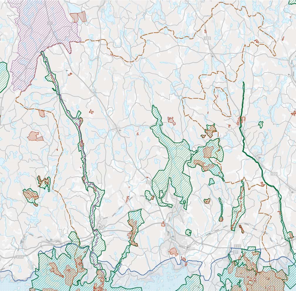 Riksintresse för naturvård, skyddade va endrag, Natura 2000 och geografiska bestämmelser MB 4:4 vedinsekter, lavar och svampar.