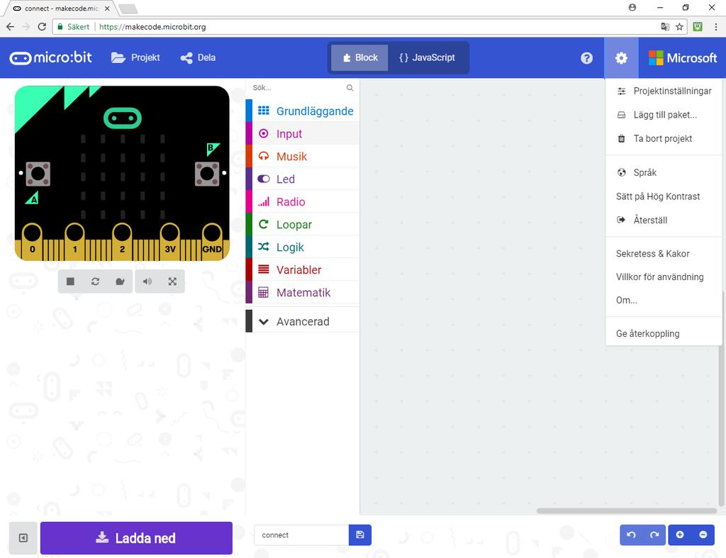 och välj let s code https://makecode.
