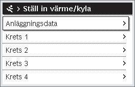 4 Servicemeny 1.. Menyn Eltillskott I denna meny görs inställningar för ett eltillskott.