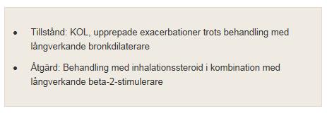 Kombinations preparat ICS- LAMA Formoterol/budesonid (Symbicort, Duoresp Spiromax, Bufomix) Salmeterol/flutikason (Seretide) Formoterol/beklometason (Innovair) Vilanterol/flutikasonfuroat (Relvar)