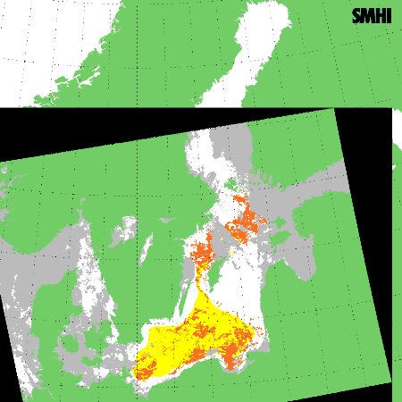 Året som gått Algblomningar Enligt SMHI:s årliga sammanställning var sommarens algblomning ovanligt lång och algansamlingar kunde ses på satellitbilder från den 29 juni (Fig.