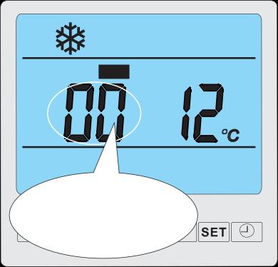 (när pumpen är igång), eller lufttemperatur (när pumpen är av).