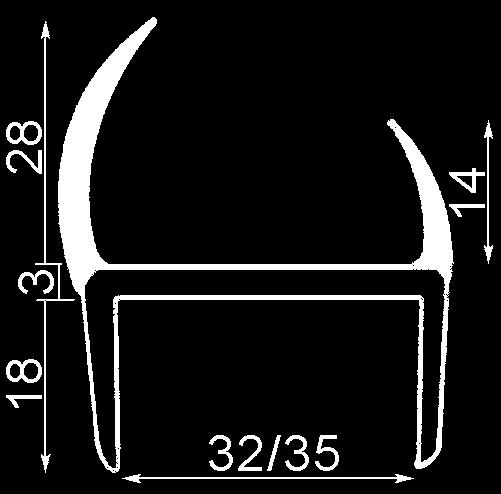 PROFILER & PLYWOOD 23 PVC tätningsprofiler L=5000mm om inget annat anges.