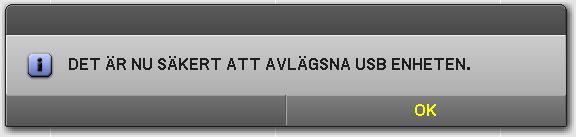 5. Använda bildvisaren (NP64/NP54) 3. Tryck på för att välja [OK] och tryck på EN- TER-tangenten. Bekräftelsemeddelandet visas i skärmens mitt. 4. Tryck på tangenten ENTER.