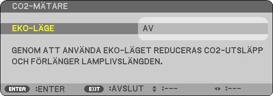 [MENY] 6. Använda skärmmenyn Välja menyfärg [FÄRGVAL] Du kan välja mellan två alternativ för menyfärg: FÄRG och MONOKROM.