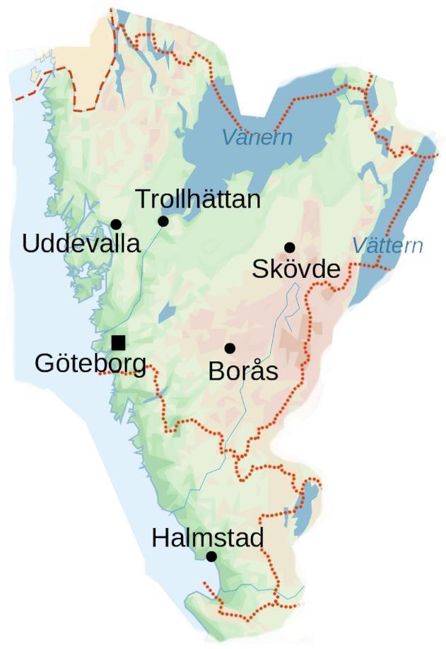 Västra Götalands län Hallands län VGL + Halland 1,9 milj inv och 55