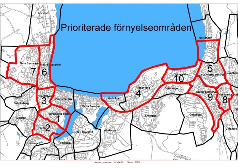 Områdesvis VA-förnyelse i Jönköpings kommun Tekniska kontoret genomför en undersökning av kommunens ledningsnät inom 10 områden.