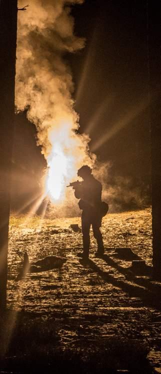 Rekryterna får under veckan lära sig bygga eldställningar, genomföra försvarsstrid samt agera som vaktpost och hur man agerar i stödjepunkter.