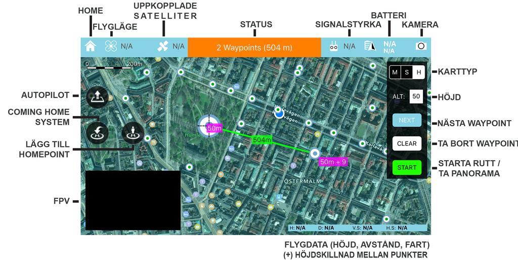 Pilot App Starta alltid DJI GO först för att få diagnostik. Ändra i DJI GO om ni vill fota i raw eller jpg. Jpg blir mindre filer och fungerar utmärkt i dagsljus. Vi hanterar båda formaten.