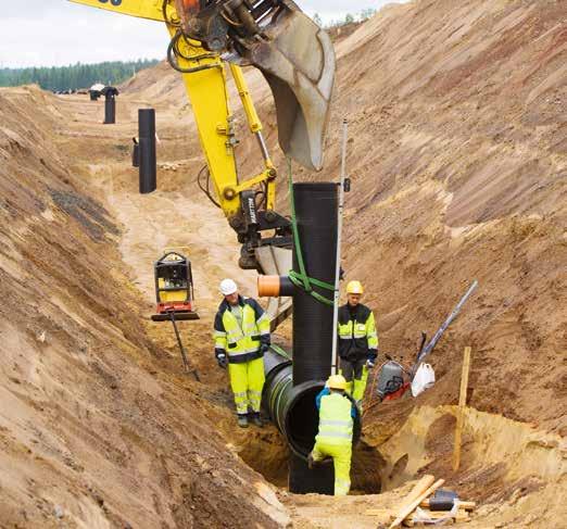 Markavloppssystem Ett dagvatten- och avloppsrörsystem, samt grundvattenskydd installerades i samband med att riksväg 6 mellan