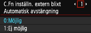 3 Ställa in blixtenn Radera blixtinställningar Tryck på <B> på skärmen [Funktionsinst. extern blixt] för att visa skärmen för att radera blixtinställningarna.