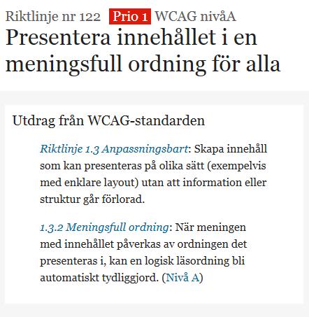 Orientera organisationen Lär känna WCAG!