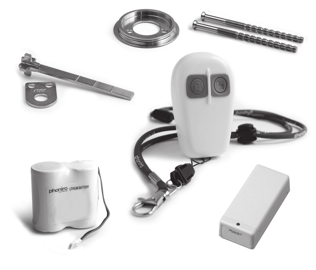 VERKTYG & MATERIAL Vid leverans av Phoniro Lock Assist levereras ett materialpaket för montering.