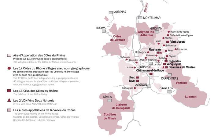 Södra Rhône APPELLATIONER Cru: (Södra Rhône) Châteauneuf-du-Pape Lirac Tavel