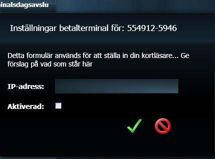 Hittar inte systemet betalterminalen får du detta felmeddelande. Testa i så fall att starta om den alternativt att koppla loss kablarna och starta om switchen.