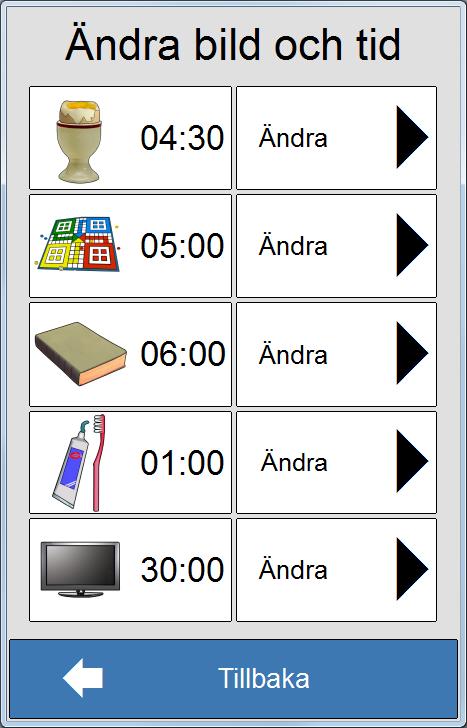 12.5.2 Ändra bild och tid visas den här sidan.