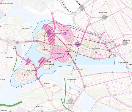 Stadshagen Stadshagen karaktäriseras av att den ligger på en höjdrygg i stadslandskapet. Som namnet antyder tjänade den länge som stadsnära rekreationsområde.