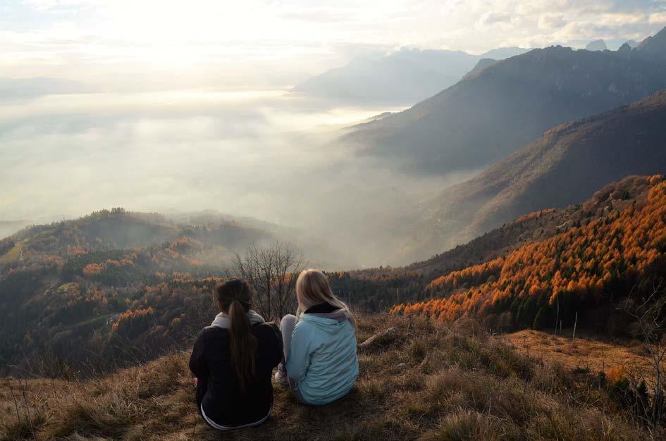 Utsikten över dolomiterna från berget i Belluno var något utöver det vanliga.