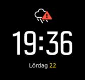 3.33. Stormalarm Ett kraftigt fall i barometertrycket innebär vanligen att oväder är på väg och att du bör söka skydd.