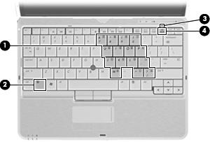 6 Använda tangentborden Datorn har ett inbäddat numeriskt tangentbord och stöder även ett extra externt numeriskt tangentbord eller ett extra externt tangentbord som inkluderar ett numeriskt