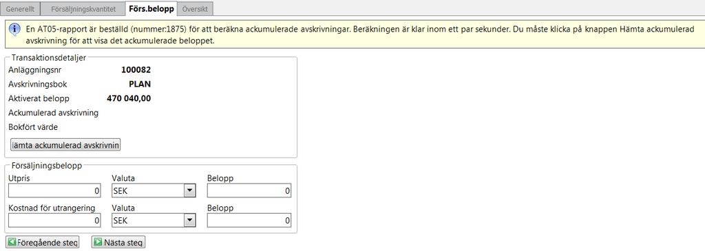2017-03-31 12 / 17 Klicka på knappen Hämta ackumulerad avskrivning och vänta en