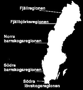 Sveriges växtzoner Sveriges vegetationsregioner Vegetationsregioner Fjällregionen utgörs av trädlösa fjällområden Fjällbjörksregionen bildar ett ganska väl avgränsat bälte från fjällbarrskogen upp