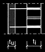 1.1.2 VÄGGAR I FLERA SKIKT MED UTVÄNDIGT SKIKT AV STENMATERIAL Utsida (t u ) Insida (t i )