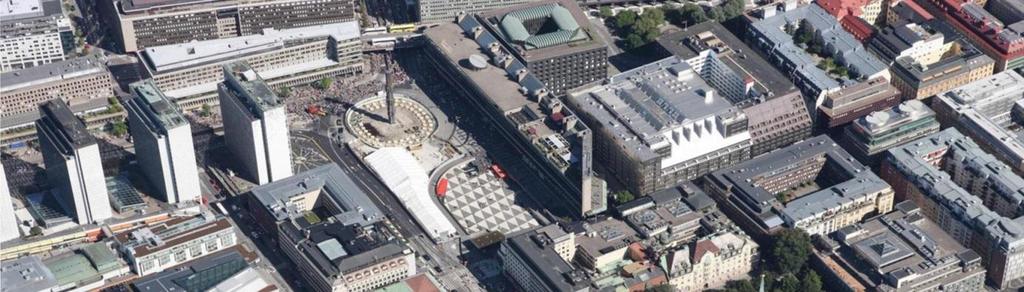 2.2 Tätskiktsrenovering vid Sergels torg Allmän beskrivning av anläggningsprojektet Hela gatustråket Klarabergsgatan Sergels torg Hamngatan ligger på olika bro- och däckskonstruktioner som idag är