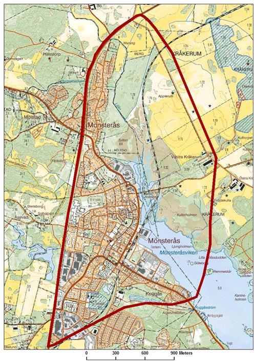 Mönsterås (H56) Riksintressets utbredning: Mönsterås äldsta